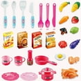 thumbnail image 5 of JBeeCtrl Play Kitchen Set for Kids Girls 33Inch Pink Toy Pretend Food Kitchen Toys Gift for Toddlers Girls Boys Age 3 4 5 6 7, 5 of 7