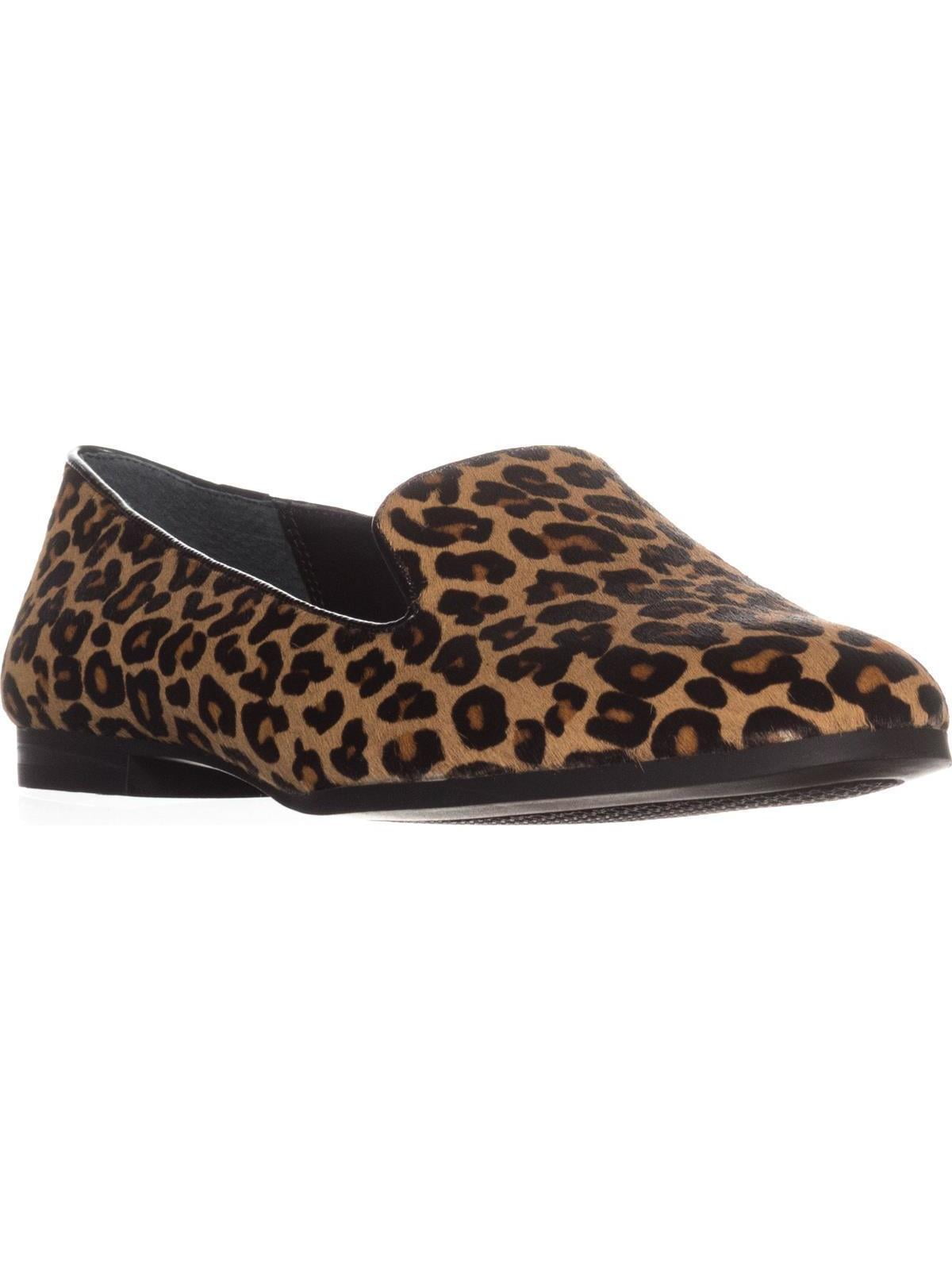wide width leopard loafers