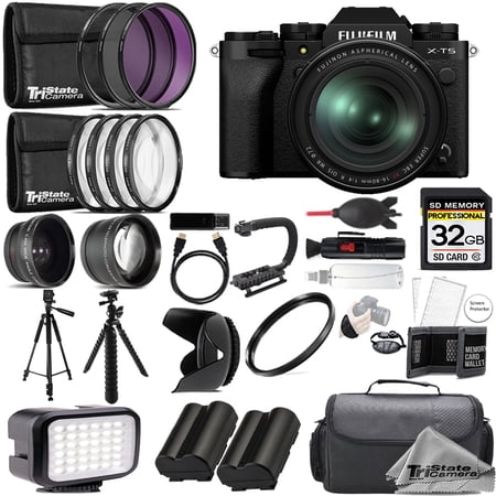FUJIFILM X-T5 Mirrorless Camera with 16-80mm Lens (Black) + 32GB + Extra Battery+ 9 PC Filter- ULTIMATE Kit