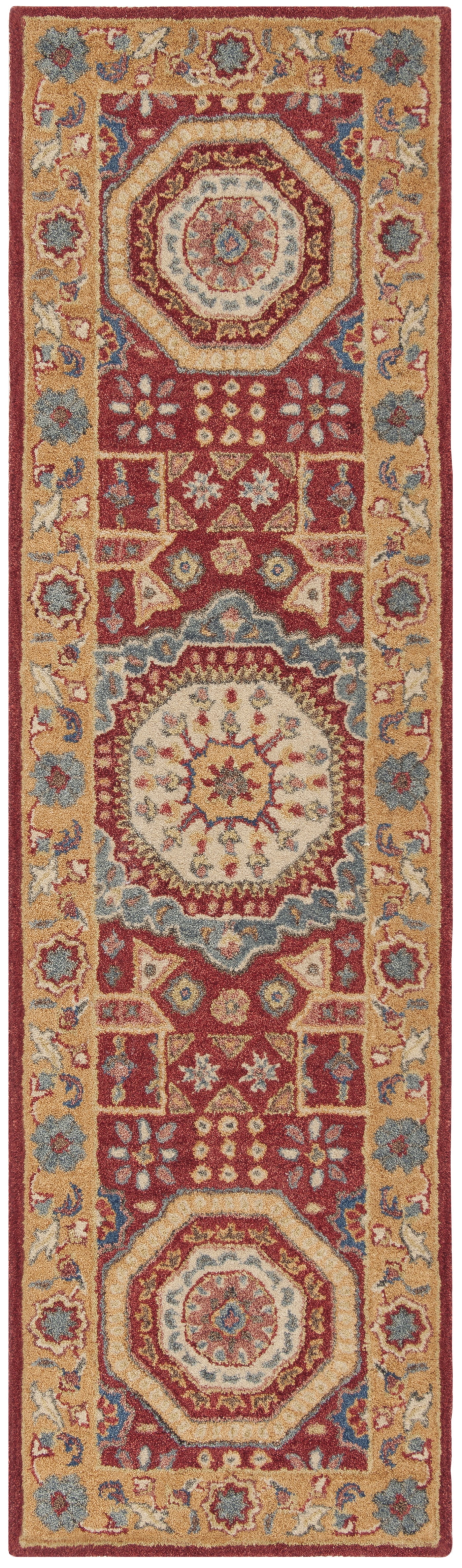 SAFAVIEH Antiquity Kynaston Traditional Wool Runner Rug, Red/Orange, 2'3" x 8'