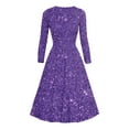 thumbnail image 3 of 2025, Sparkly Long Sleeve Homecoming Dresses for Teens Tiered Aline Short Prom Dress, 3 of 3