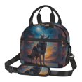 thumbnail image 1 of Disketp Moonlit Night Sky Wolf Lonchera Térmica para Mujer y Hombre, Bolsa de Almuerzo Reutilizable e Impermeable para Trabajo, Viajes y Picnic, 1 of 7