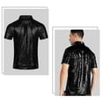 thumbnail image 2 of Mens Summer Shiny Sequin Short Sleeve T shirt Fashion Disco Party Stage Costume, 2 of 9