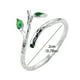 thumbnail image 5 of Joyería de la Naturaleza Hojas Anillo Redondo de Moda Anillo de Apertura Rama Anillos Ajustable Forma, 5 of 8