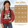 thumbnail image 7 of Xoenoiee Christmas Cat Snowflake Print Kids Crop Tops Girls Long Sleeve Tee Shirts Xmas Fall Clothes Loose Fit Sweatshirt Pullover Top with Tie Front, 7-8 Year, 7 of 7