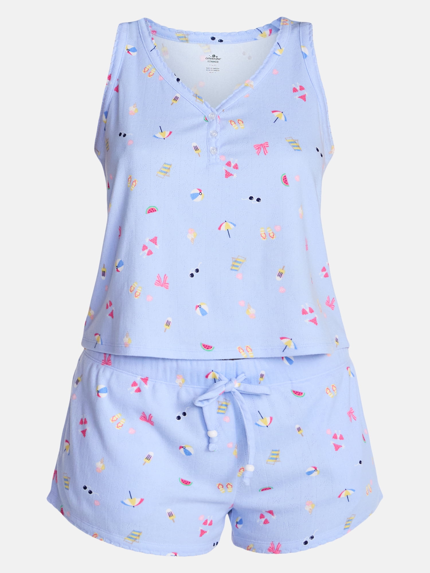 Way to Celebrate Women's Pointelle Pajama Set, 2-Piece, Sizes XS-3X