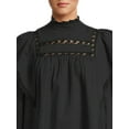 thumbnail image 6 of The Get Women's Lace Trim Mini Dress with Long Sleeves, 6 of 7
