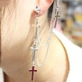 thumbnail image 2 of Ayyufe Pack Of 1 Ear Cuff Cross Dangle Versatile Alloy Women Punk Ear Crawler for Women, 2 of 6