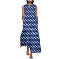 thumbnail image 2 of Under $20 Summer Dresses Plus Size, Women's Summer Sexy Fashion Printing Sleeveless V-Neck Dress(Blue,XL), 2 of 5
