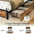 thumbnail image 3 of GUNAITO Twin Bed Frame with 2 Drawers Platform Bed Frame with with LED Lights&Charging Station Rustic Brown, 3 of 7