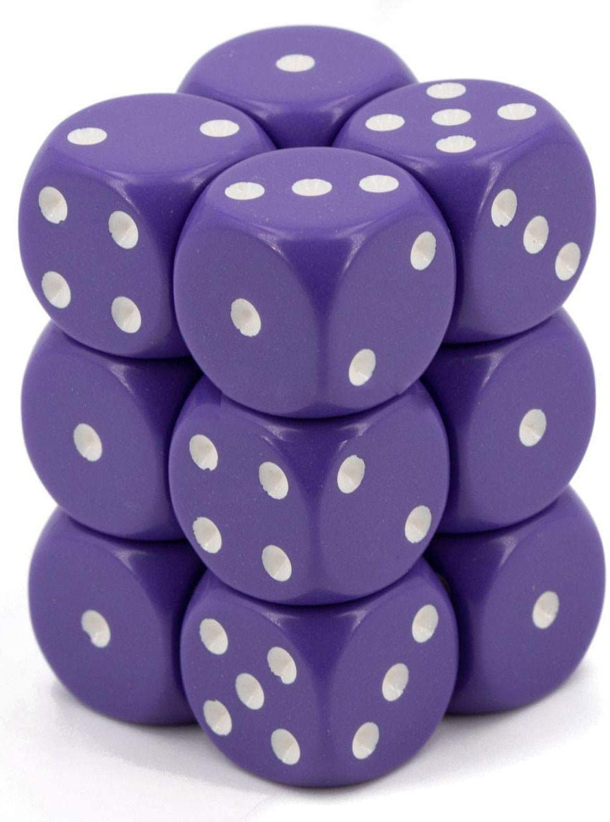 Set of 10 Large Six Sided Square Opaque 19mm D6 Dice White with Black Pip Die 
