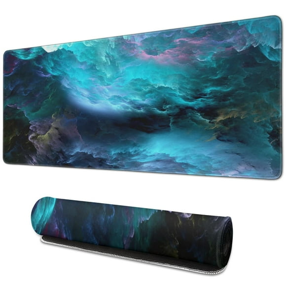 Enjoy Stellar Gaming avec Grand Tapis de Souris Galaxie Éblouissante. Base en Caoutchouc Antidérapante, Bords Cousus pour une Longévité Accrue. Idéal comme Tapis de Clavier & Tapis de Bureau - 31.5x11.8 Po.