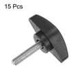 thumbnail image 3 of Uxcell 15 Packs M5 x 20mm Male Thread Tee Wing Knobs Thumb Screw Clamping Knobs Grip Black, 3 of 5