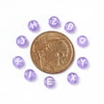 thumbnail image 5 of Transparent Lilac Acrylic Beads Horizontal Hole Mixed Letters Flat Round with White Letter 7x4mm Hole: 1.5mm 100pcs/Bag, 5 of 8