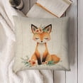 thumbnail image 6 of Flower crown fox Linen toss pillowcase Decoration pillowcase Gift preferred 24x24" Cushion cover 2 set Sofa pillowcase Sofa bedroom living room car, 6 of 6