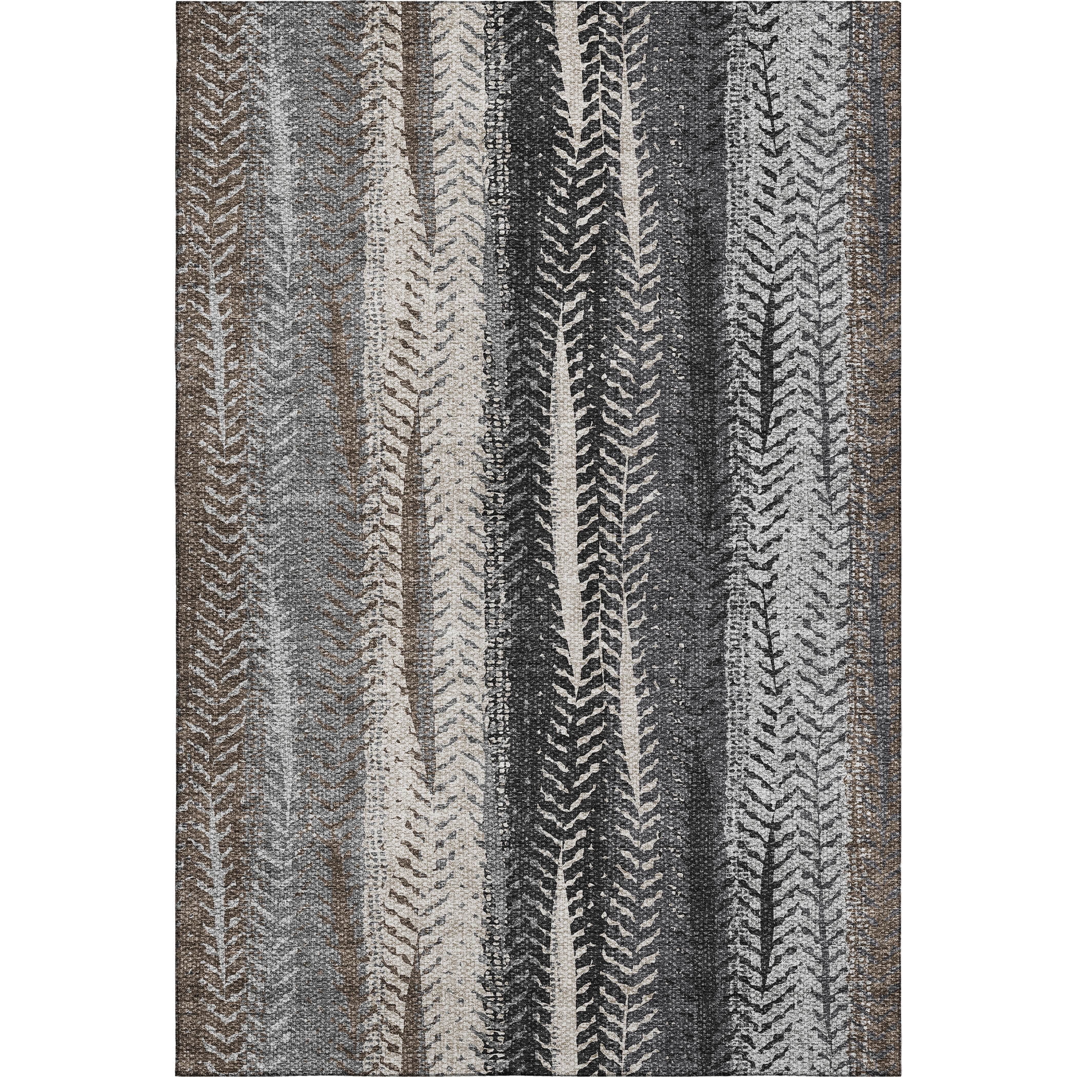 Addison Rugs Mayfield Washable Transitional Stripes Brown Rectangle Rug, 8' x 10'