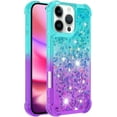 thumbnail image 3 of Case for iPhone 16 Pro Max Case Girls Women,Liquid Glitter Shockproof Back Cover Soft TPU Bumper Silicone Slim Protective Cover for iPhone 16 Pro Max 6.9 inch Gradient Blue, 3 of 12