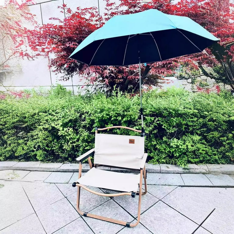 New Portable Camping Beach Sun Umbrella with Detachable Folding Chair Fixture Ideal for Outdoor Activities Stable and Easy to Assemble