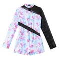thumbnail image 4 of inhzoy Kids Long Sleeve Gymnastics Leotard for Girls Ballet Dancewear Colorful Blue 12, 4 of 8