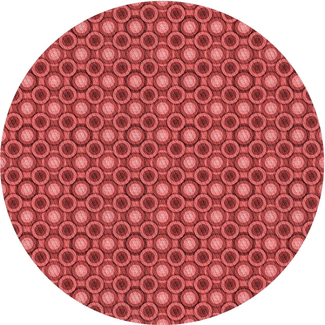 Ahgly Company Tapis d'Intérieur Lavables en Machine, Ronds, Rouges Transitionnels, 4' Ronds