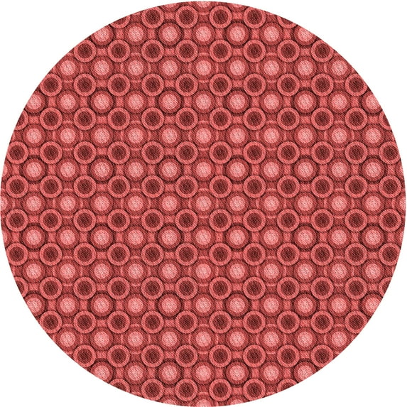 Ahgly Company Machine Washable Indoor Round Transitional Red Area Rugs, 4' Round