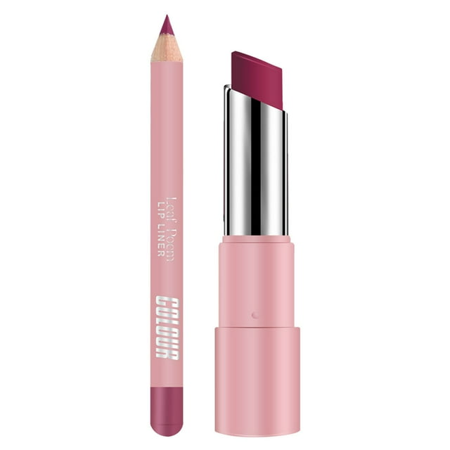 Rouges à Lèvres pour Femmes Ensemble Combo Crayon à Lèvres et Rouge à Lèvres 2 en 1 Ensemble Crayon à Lèvres Longue Durée Kit de Maquillage