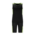 thumbnail image 5 of VBTAPA Mens Tracksuits 2 Piece Set Big and Tall Slim Fit Tank Top and Shorts Color Block Casual Sweatsuit Jogging Workout Sets Sales of Today Black XL, 5 of 7