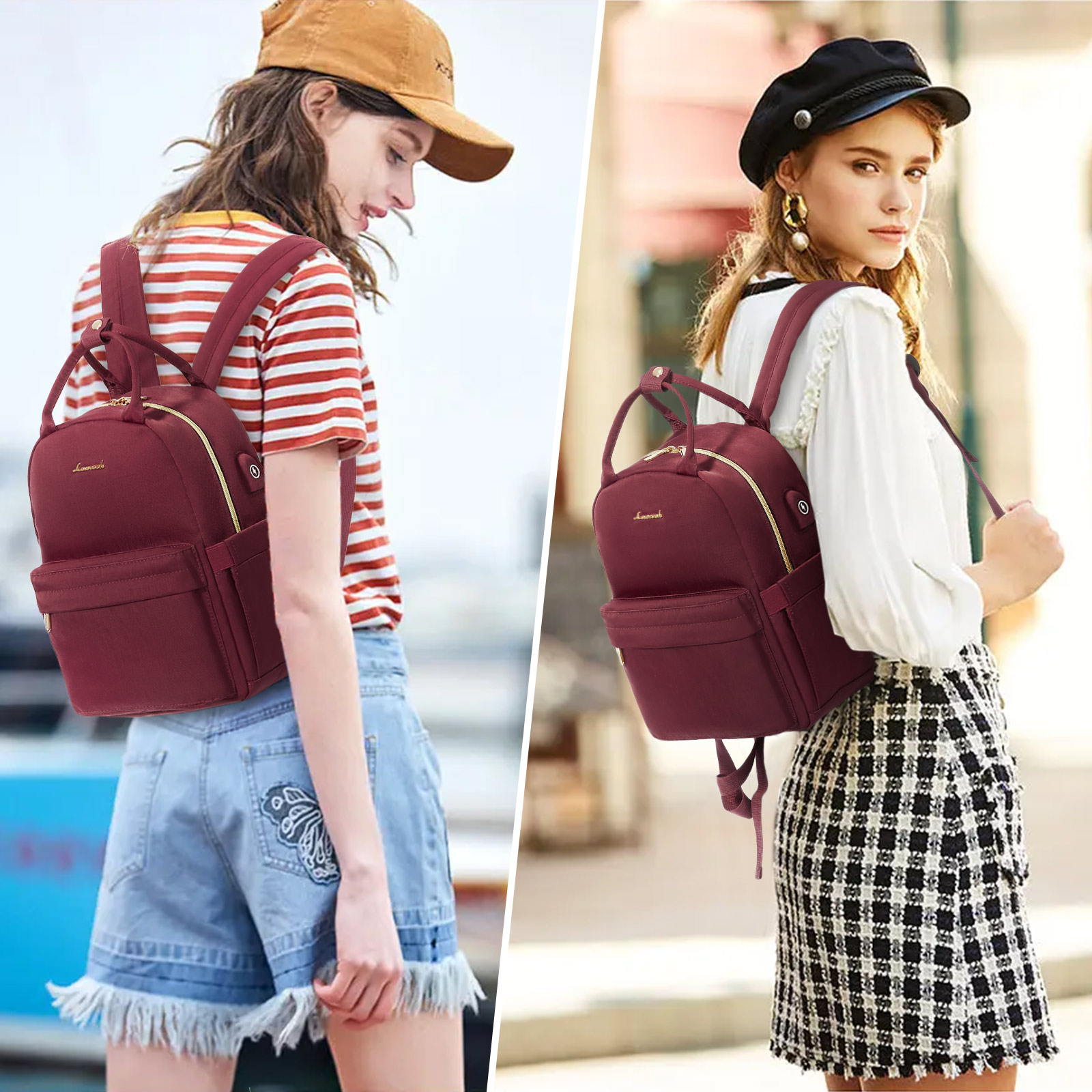 Lovevook Mini Backpack Purse for Women, Small Backpack Cute Fashion Daypack with USB Charging Port for Work Travel Daily Shopping Dating