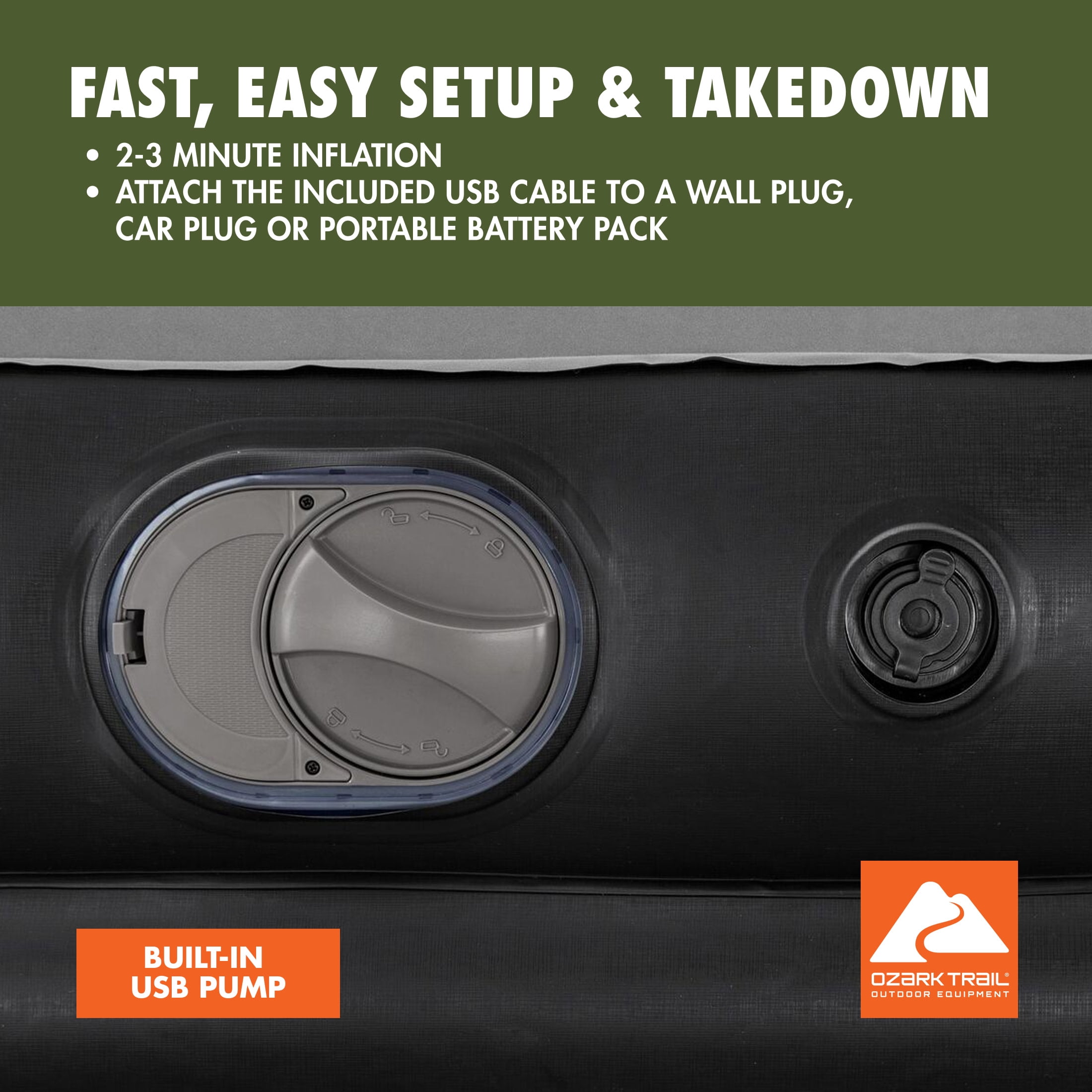 Ozark Trail 13" Twin Air Mattress with Built-In USB Pump