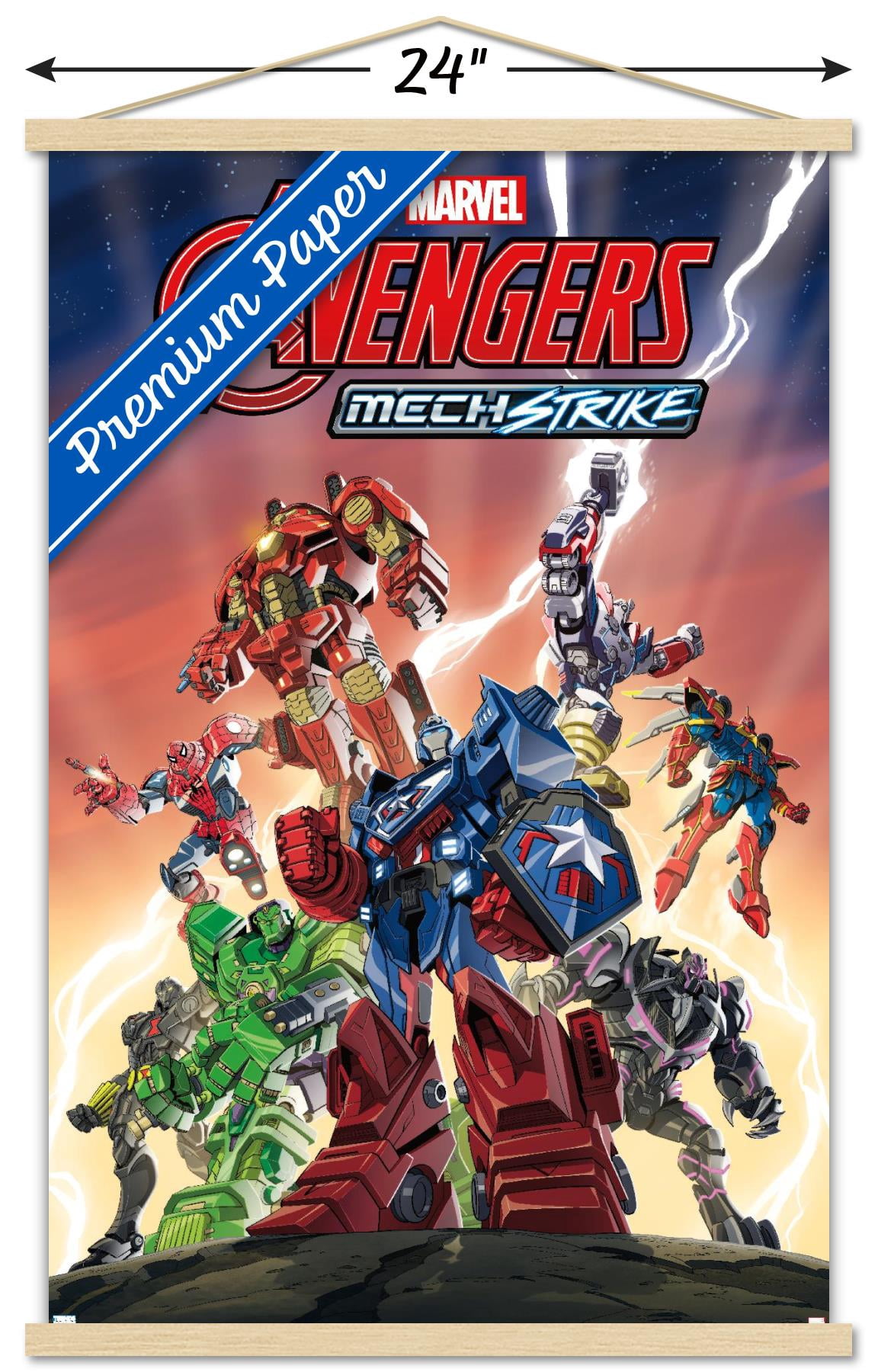 Marvel Avengers: Mechstrike - Group Wall Poster with Wooden Magnetic Frame, 22.375" x 34"