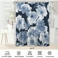 thumbnail image 5 of Watercolor Floral Shower Curtain Sets,Blue and White Flowers Bathroom Curtains,Modern Minimalist White Bath Curtain,Waterproof Fabric with 12 Hooks 72x72 Inches, 5 of 6