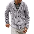 thumbnail image 1 of Cvlife Men 's Chal neck cardigan sweater Button Front Solid color Leisure Long sleeves knitwear CVLIFE Casual suelto, 1 of 2