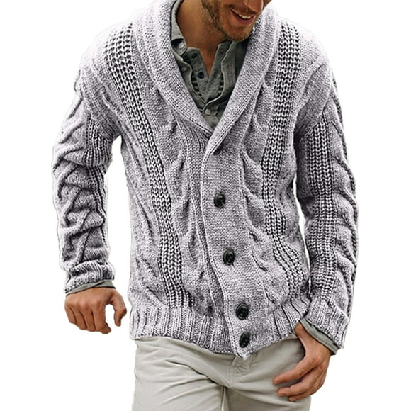Bellella Cardigan en Tricot d'Hiver à Manches Longues pour Hommes, Couleur Unie, Tricot Décontracté