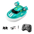 thumbnail image 1 of KLKCMS 1/32 Mini RC Boat Whole Body Waterproof Double Motor for Children Kids Pools Green, 1 of 9