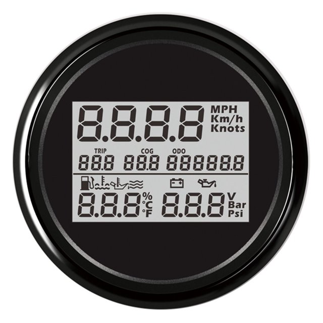 85mm 3in1 Multi-Function Guage Speedometer GPS With Water Temp. Oil Pressure Voltmeter 12V 24V For Racing Tractor Boat