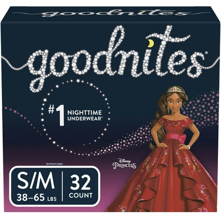 GoodNites Bedtime Bedwetting Underwear for Girls, Size S/M, 32 Count (Packaging May (Best Bedtime For Toddlers)