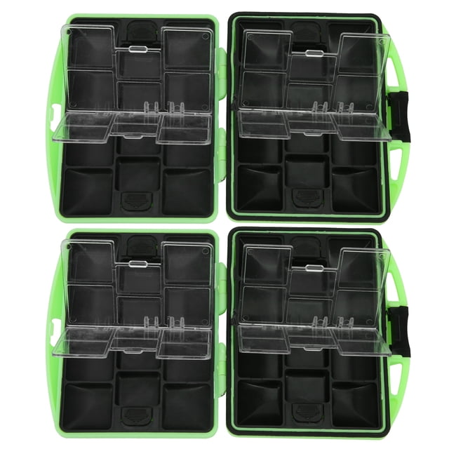 Caja de almacenamiento de pesca, 2 piezas de goma ABS, cebo de pesca, anzuelos, caja de almacenamiento, caja de accesorios de pesca, apariencia llamativa