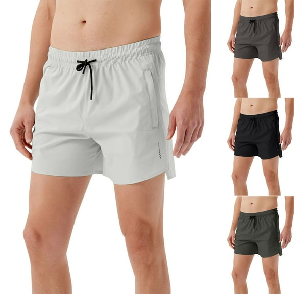 RYDCOT 3 Pack Men's Workout Athletic Breathable Shorts Basketball Football Training Running Gym Summer Gift Gray