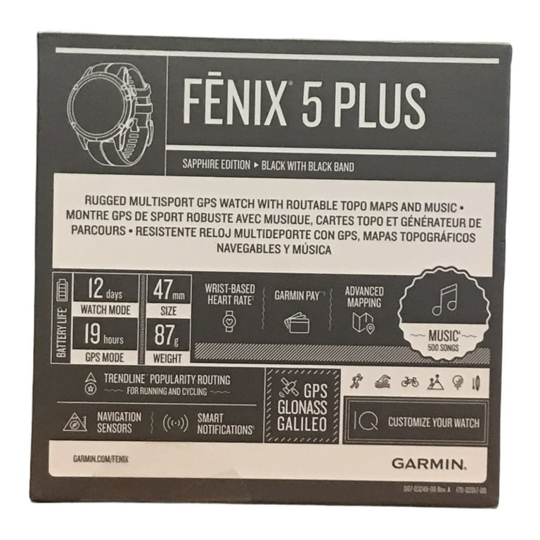 Garmin Fenix 5 Plus Sapphire Black with Band Walmart