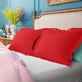 thumbnail image 5 of Ntbay 2 Pack Double Brushed Microfiber King Pillow Shams with 2" Flange, Wrinkle, Fade, Stain Resistant Sham, 20"x36", Red, 5 of 5