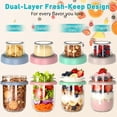 4 Pack Overnight Oats Containers with Lids and Spoons, 20 oz (16+4 ...