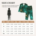 thumbnail image 4 of Fotbe Green Gold Glitter Pattern Long Sleeve Pajama Set for Women,Sleepwear Set,2-piece Loungewear Set,Soft PJs Comfy Nightwear with Pockets -Medium, 4 of 7