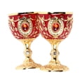 thumbnail image 1 of Copa De Vino Vintage aleación Elegante Decorativa Retro Copas De Tallo Hogar Bar Fiesta 2 Piezas, 1 of 7