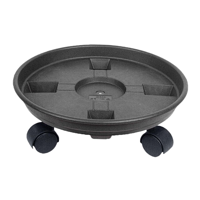 Transemion Soucoupe pour Plante Support Roulant pour Plante avec Roues Polyvalentes pour Intérieur Extérieur 36cm Noir 30cm