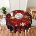 thumbnail image 6 of Merry Christmas Round Tablecloth 60 Inch Winter Snowflake Decorative Round Table Cloth for Home Kitchen Dining Room Patio Outdoor Picnic Party, 6 of 6