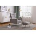 thumbnail image 2 of Tufted Cushions Accent Chair With Ottoman In Gray, 2 of 8