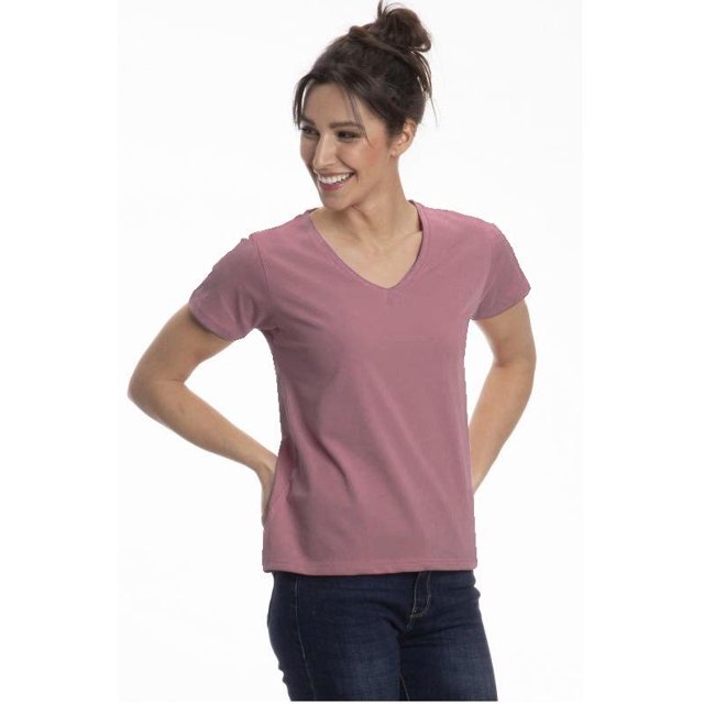 Women's V-Neck T-Shirts (S, Old Rose)