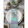 thumbnail image 2 of Purple Green Boho Cloth Napkins Set of 8 Reusable Dinner Napkins, Vintage Ethnic Tribe Abstract Art Cocktail Napkin Washable Table Napkins for Wedding/Holiday Party/Baby Shower 20"x20", 2 of 7