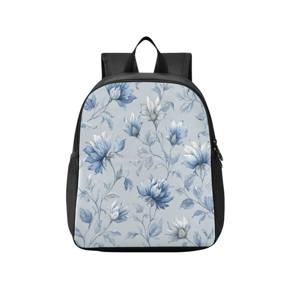 Toddler Backpack Exquisite Blue Peony Design Waterproof Lightweight Backpack Casual Mini Daypack for Daycare & Travel