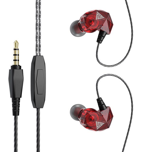 QKZ Auriculares con cable Auriculares con sonido de alta fidelidad Auriculares deportivos de 3,5 mm Auriculares internos para teléfono, Rojo seitruly EL002610-02B